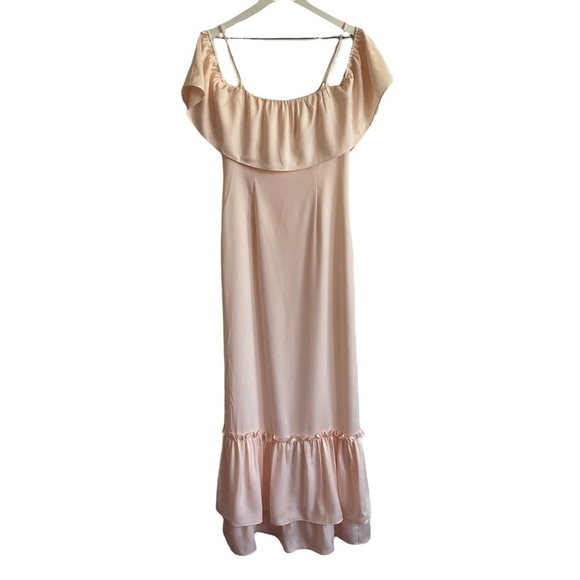 LPA Tiered Ruffle Gown, Champagne, Size S - Picture 4 of 14